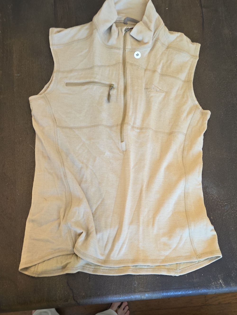 Men First Spear Combat Medium Sleeveless Quarter-Zip  Top - Cream